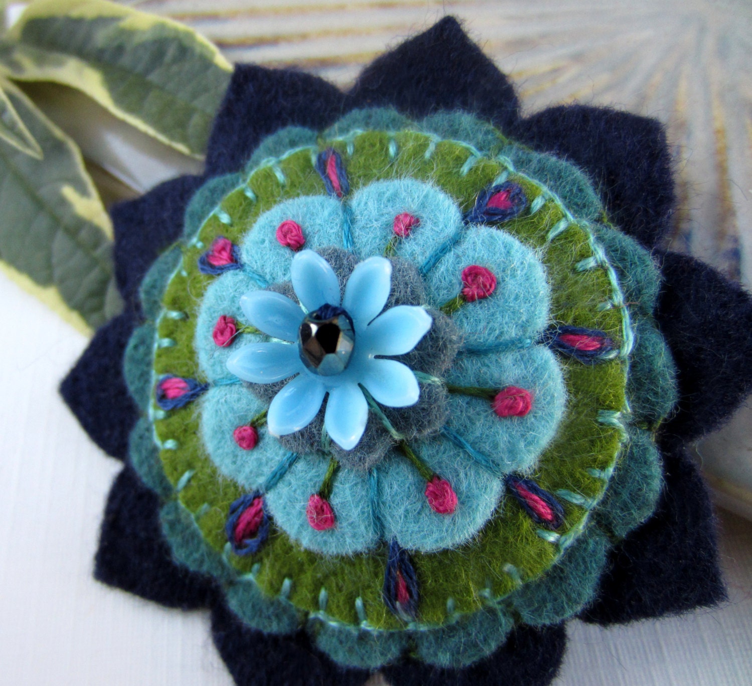 Bloom Felt Flower Brooch FREE US SHIPPING