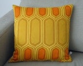 Retro MOD Vintage Pillow Cushion Cover - 70s Fabric Orange Yellow