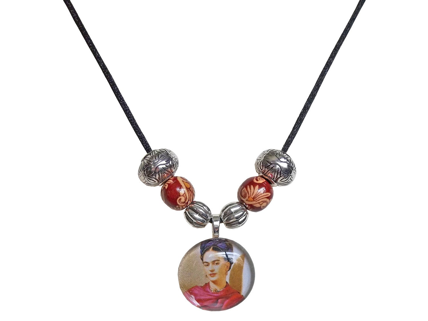 Pink FRIDA Glass Pendant