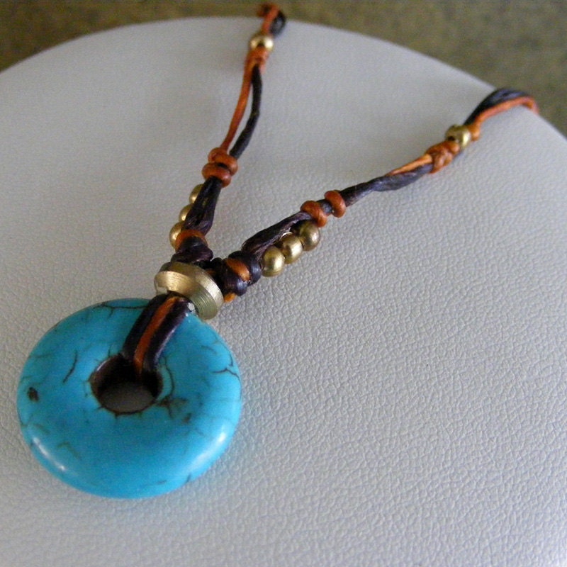 Boho Style Turquoise Necklace  -simple everyday necklace
