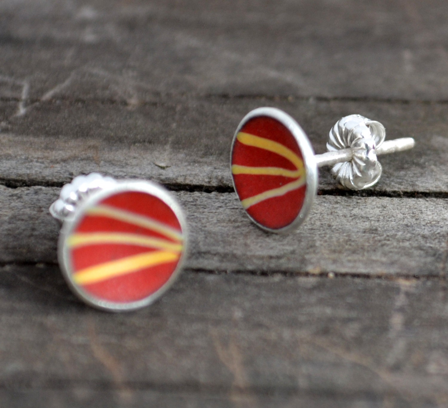sunrays enameled mini post earrings