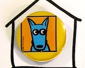Blue Dog Pop Art Magnet by Anne Leuck Feldhaus