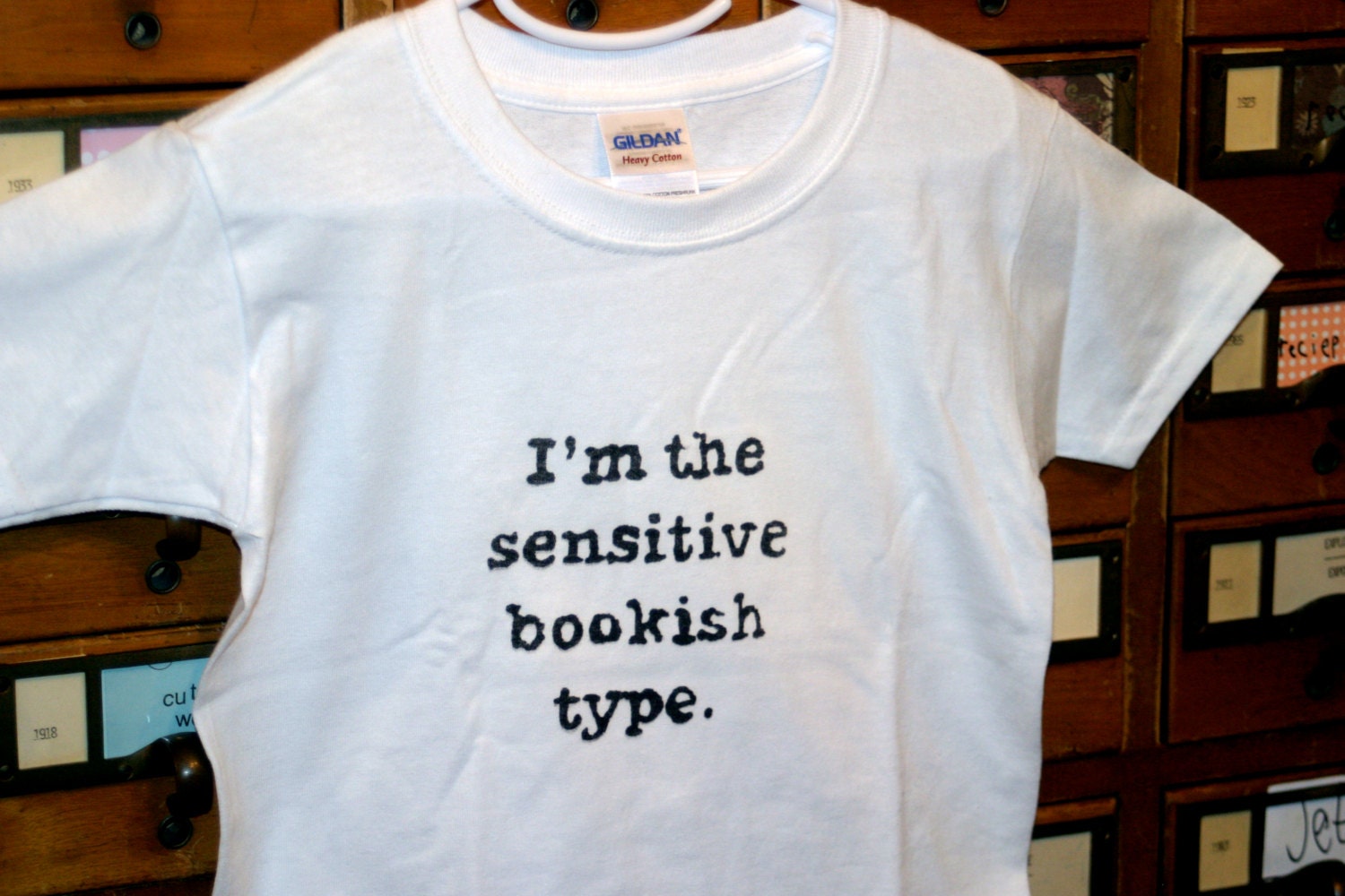 I'm the sensitive bookish type -  t-shirt for boys and girls