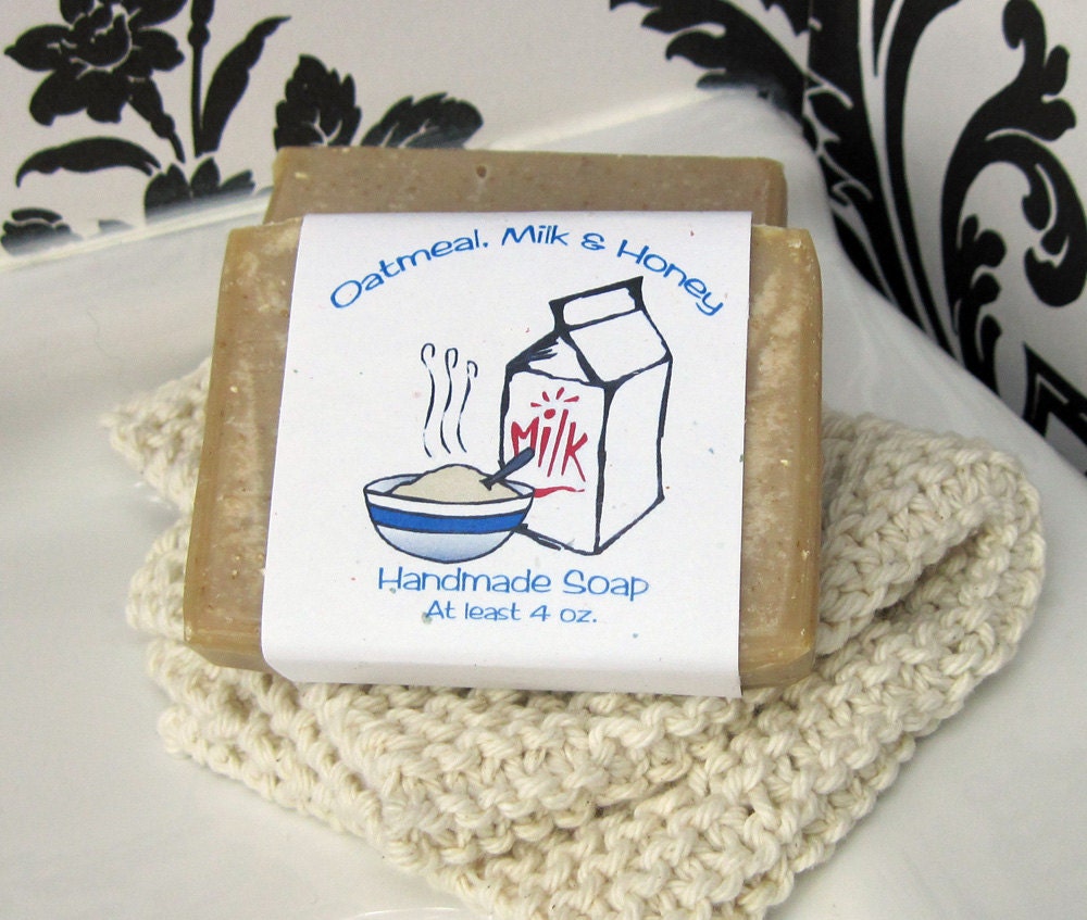 Oatmeal Milk and Honey Cold Process Soap Handmade in Martinsville and yes, it's vegan