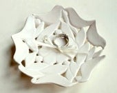 Kissing Love Birds, Wedding Ring Pillow Alternative, Hand carved ceramic Ring Dish, Ring Bowl, Ready to Ship