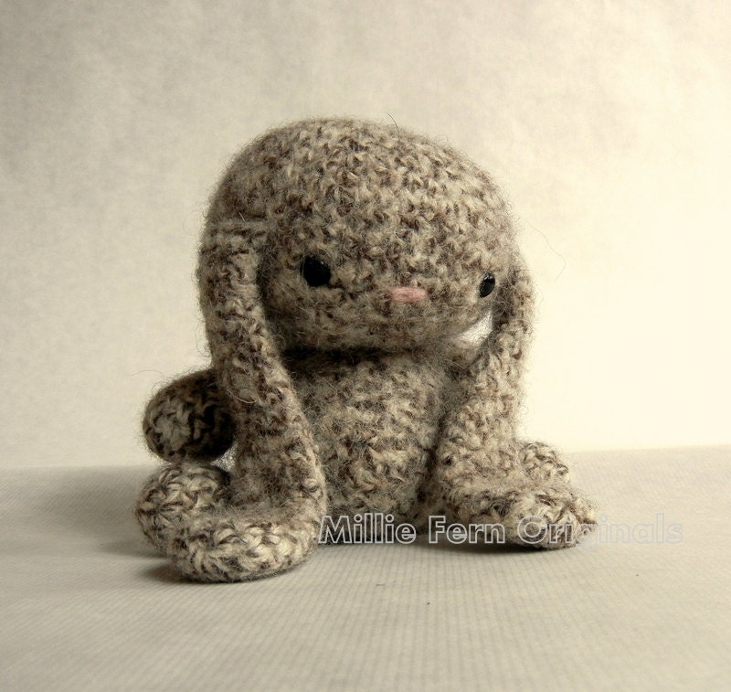 Felted Crochet Cuddle Bunny- Ivory Tweed