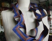 handmade one of a kind mitered fabric art necklace scarf