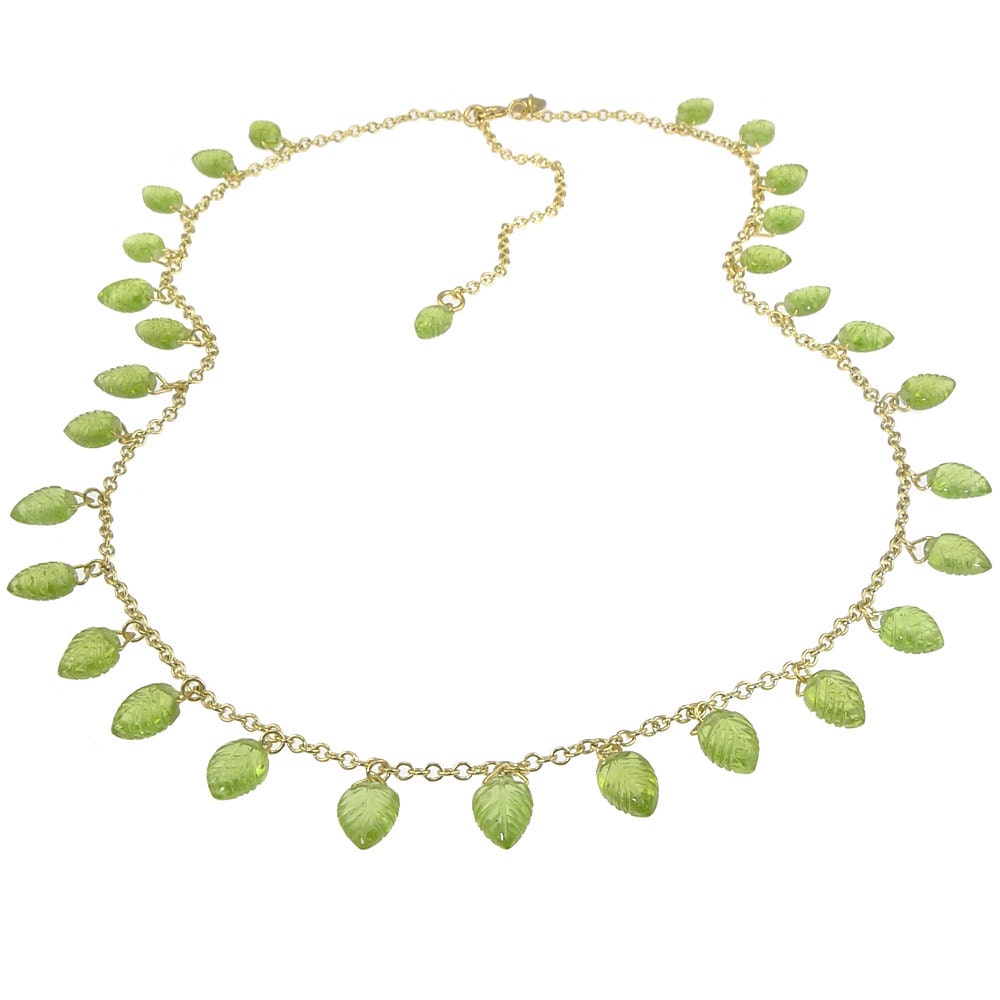 Peridot Necklace in 18k Yellow Gold