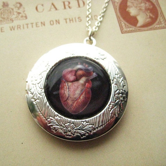 Anatomical Victorian Valentine Anatomy Heart Locket from Hoolala