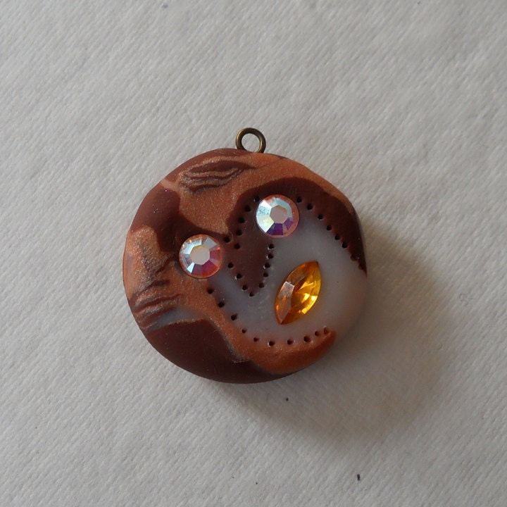 Abstract Pendant / Focal with Vintage Crystal and Swarovski Crystals