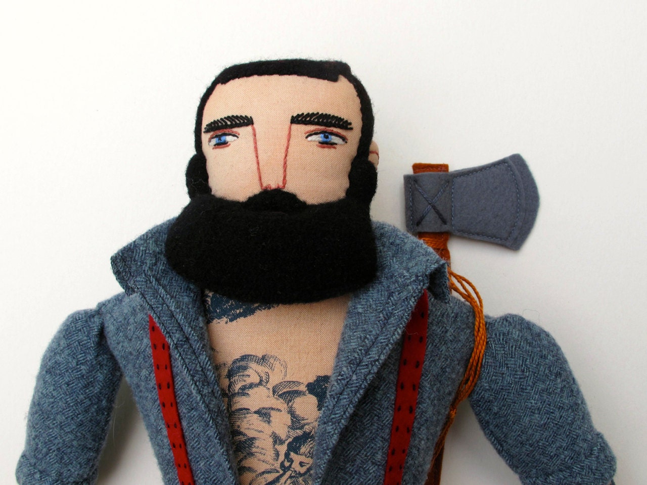 Lumberjack with Cherub tattoos