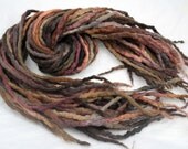 Embers - Hand dyed, hand felted corriedal wool dread lock (single) - Free Shipping