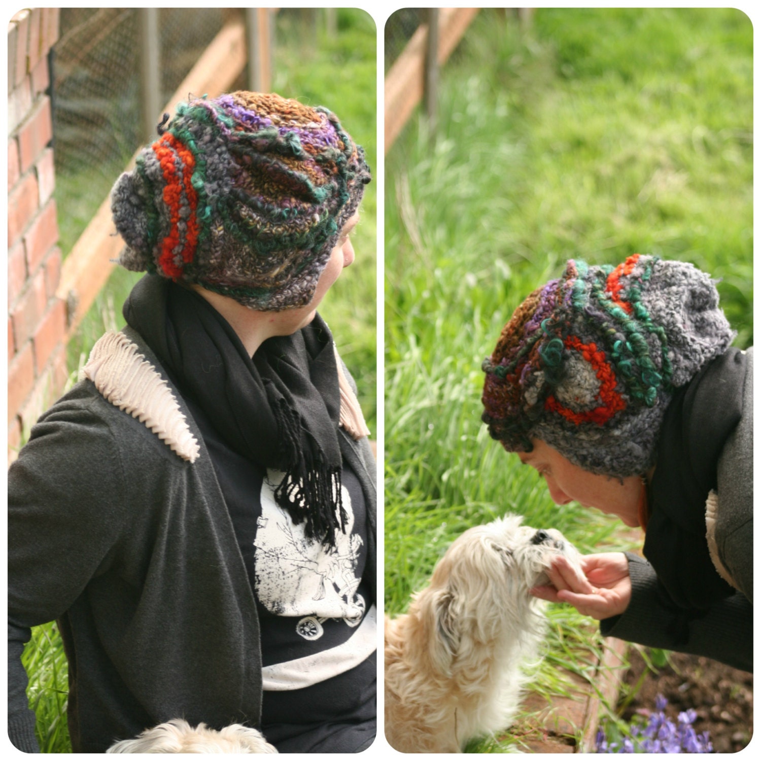 Silvia-freeform crochet hat OOAK