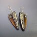 Faux wood and Ivory polymer sterling silver beads dangle bullseye Earrings