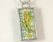 Philippines Vintage Map Pendant Necklace