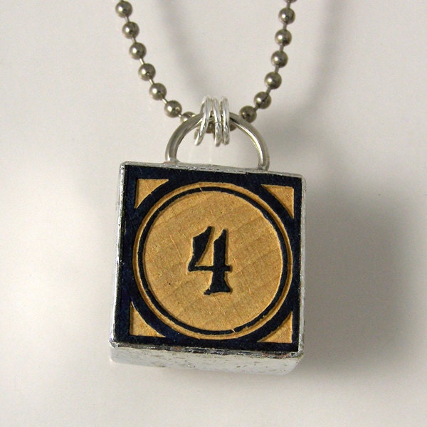 Number 4 Pendant Necklace