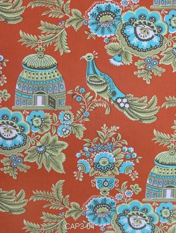 Fabric, Amy Butler Belle Royal Garden in Clay. Rare HTF OOP - Belle Collection 1 Yard Fabric