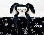 Black and White Rabbit - Super soft minky fabric plush doll