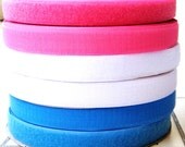 RAEWADOLLY 3 Yards Hook and Loop, Velcro, Pink, White and Blue