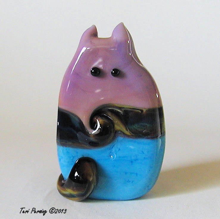 Cat Bead Handmade Lampwork by teribeads - Cosmo FatCat