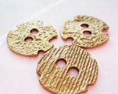 Handmade Notched Bronze Buttons - set of 3 small buttons