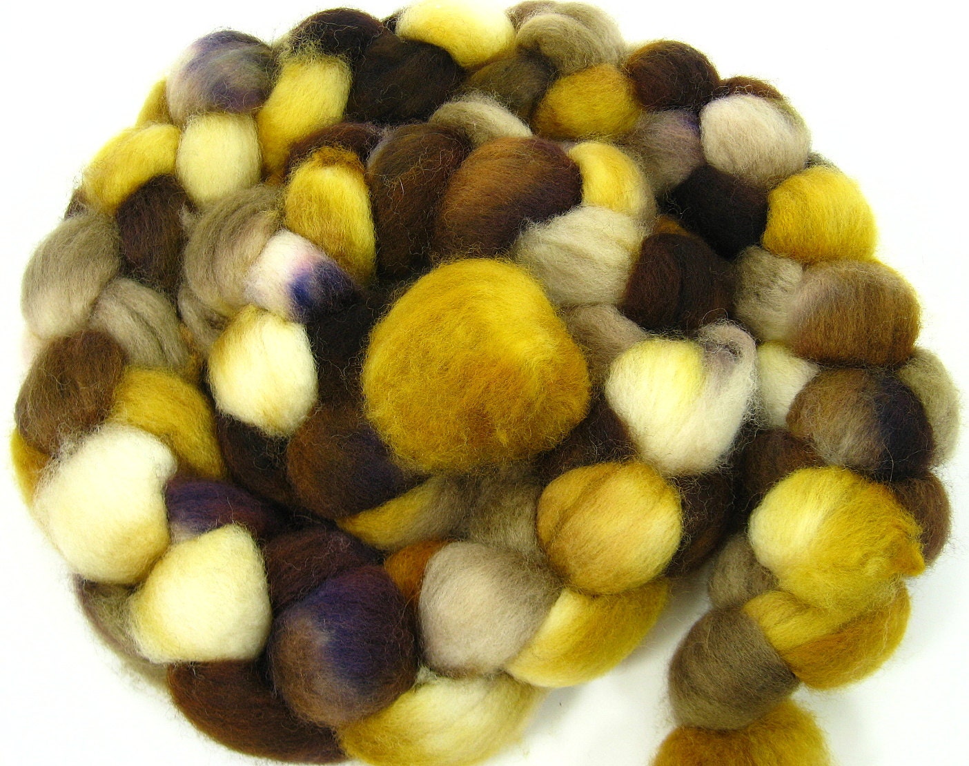 Buckskin- Bluefaced Leicester combed top roving 5 oz wool spinning fiber weave felt