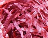 Hand Dyed Ribbon  CRAB APPLE  Dazzle 5 YARDS