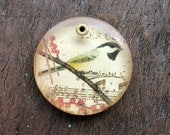 Spring Bird Resin Brass Bezel Focal No.4
