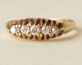 Antique Diamond Eternity Ring, 1912 Edwardian Diamond & 18k Gold Engagement Ring Approx Size 5