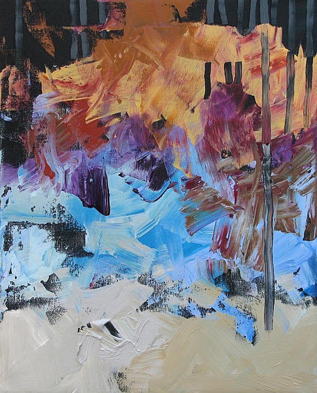 MOVING SALE - Abstract Painting Original Abstract Landscape Bold Art Acrylic Painting on Canvas by Linda Monfort