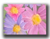 ACEO watercolor DAISY bouquet original painting
