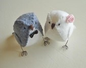 Fabric wedding cake topper birds  - keepsake - momento - light grey and white option