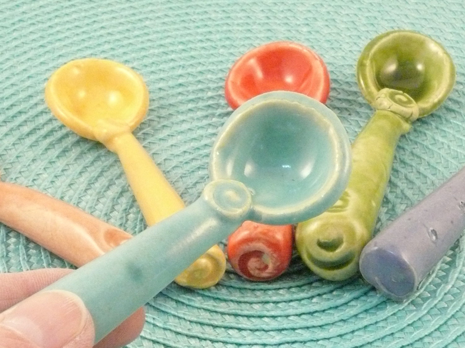 Ceramic spoon for salt, sugar, spices - handmade teaspoon - ready to ship in your choice of color