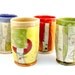 Four Porcelain Tumblers / Ceramic Cups - color blocks , wedding, birthday, new home, anniversary, birthday gift
