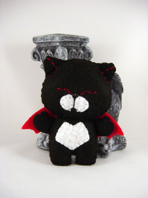 Black Nyanpire Neko Keychain Charm Plush ornament