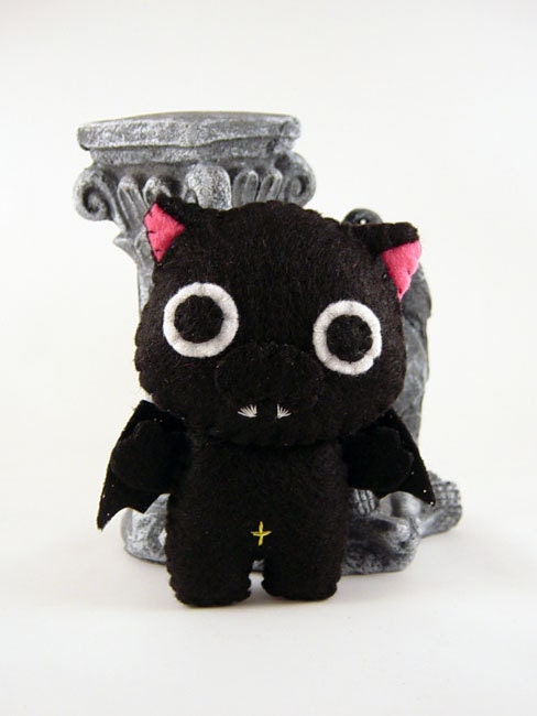 Anime-style Vampire Neko Keychain Plush Charm