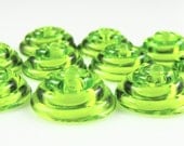 Lime Green Swirl Lampwork Glass Bead Caps (10)