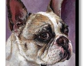 Custom Pet Portrait French Bulldog - Bulldog Canvas Print 14x14in