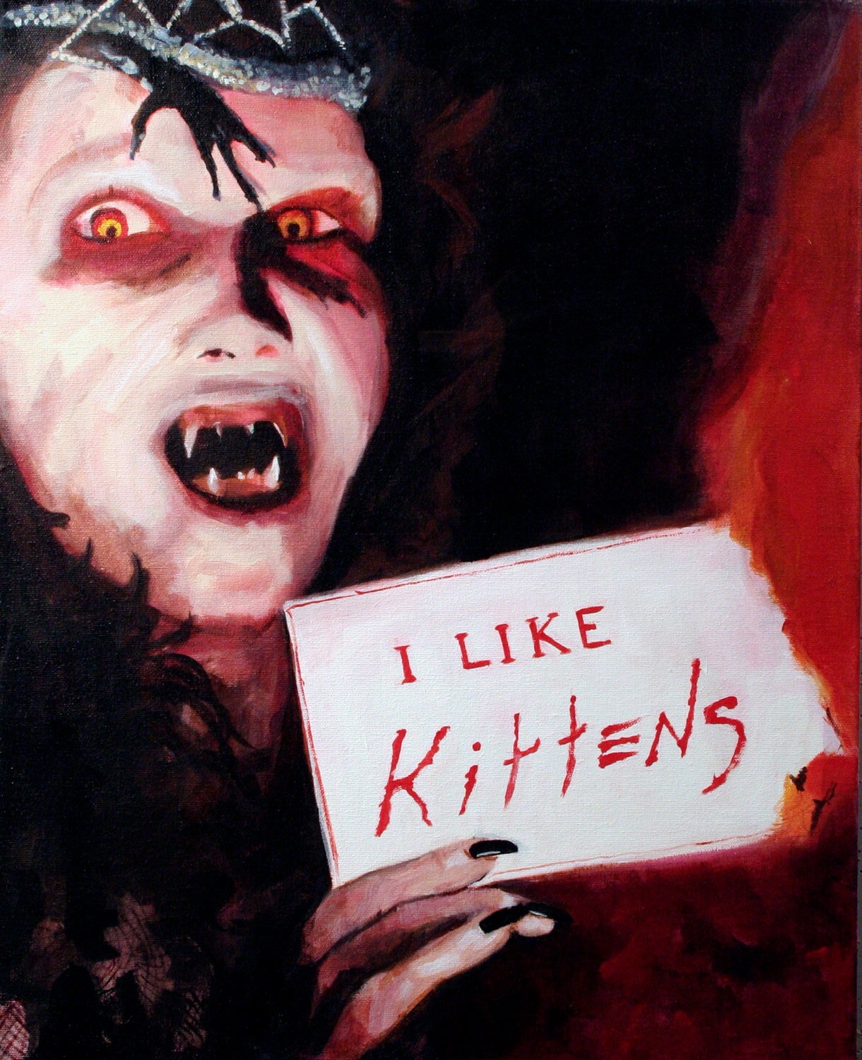 Angela Loves Kittens And Sending People To Hell Print