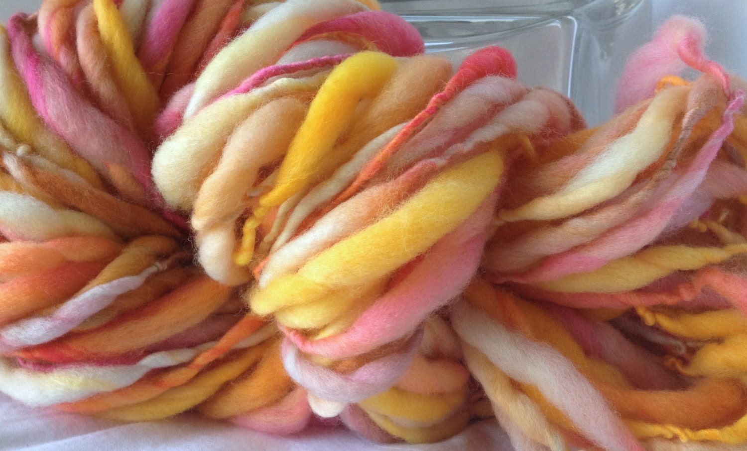 Handspun Yarn Thick and Thin - TROPICAL FRUIT