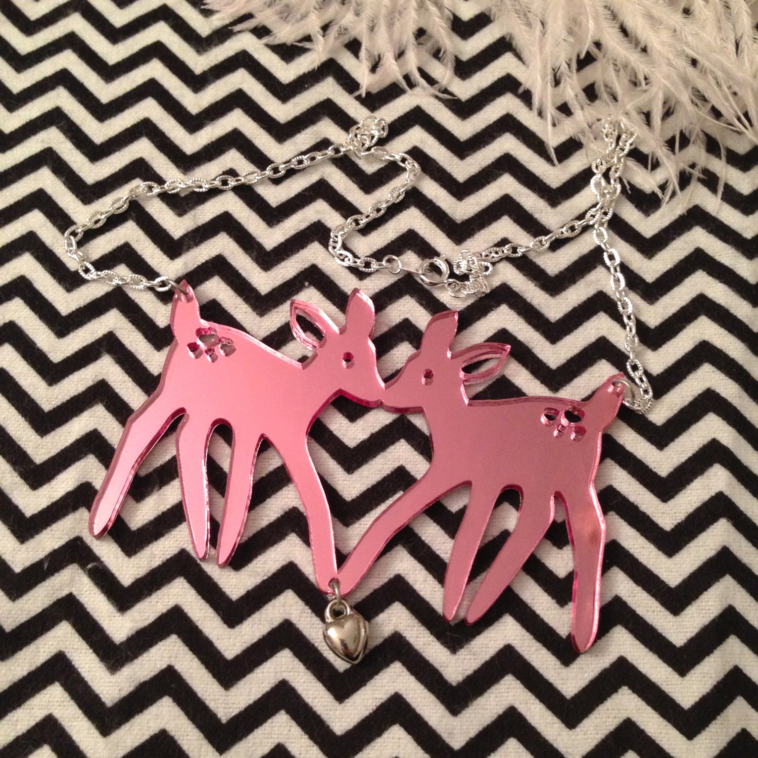 Pink or Blue Acrylic FAWNS Necklace