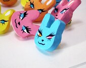 Bunny pastel paradise - handmade pin