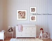Fine Art Photography 2 10x10 Prints, 1 20x20 Print Pink Spring Magnolias Modern Wall Decor, Nursery Decor