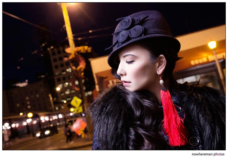 Hat - Feminine Homburg in Navy Wool Millinery