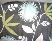Duralee Dahlia Fabric Slate w/ Robin Egg & Grass Green 2 pieces 15" x 54"