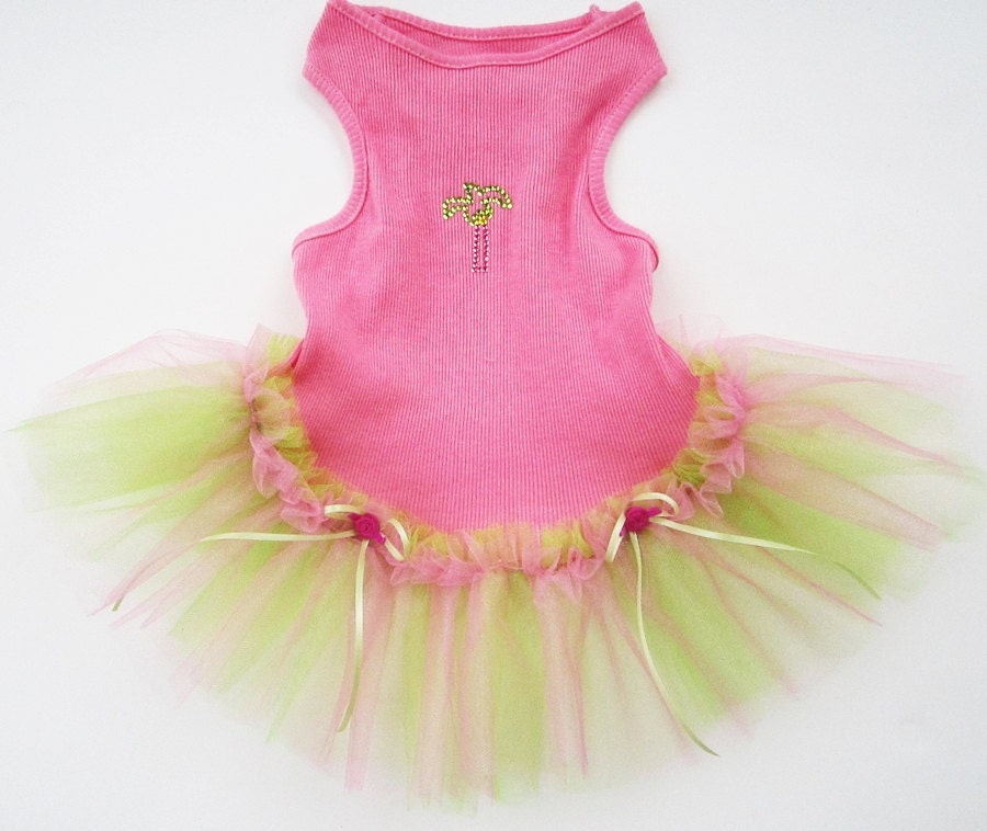 Summer Tutu Tropical Palm Tree  For Your Pup
