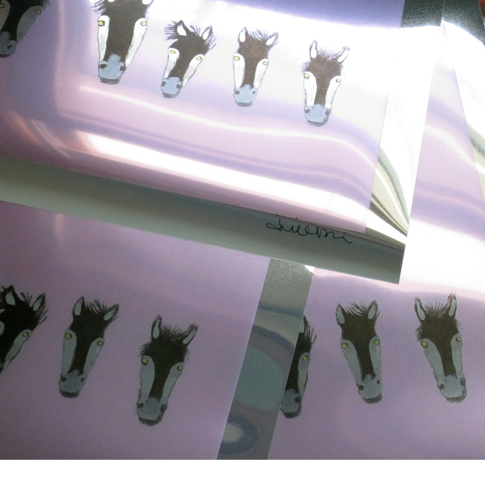 shiny metallic limited edition horse prints
