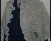 PDF Crochet Pattern for Ruffled Shawl with Sleeves Crochet Pattern ONLY