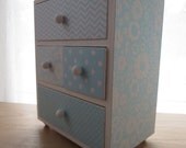 4 Drawer Large Trinket Treasure Box - Monochromatic Baby Powder Patterns