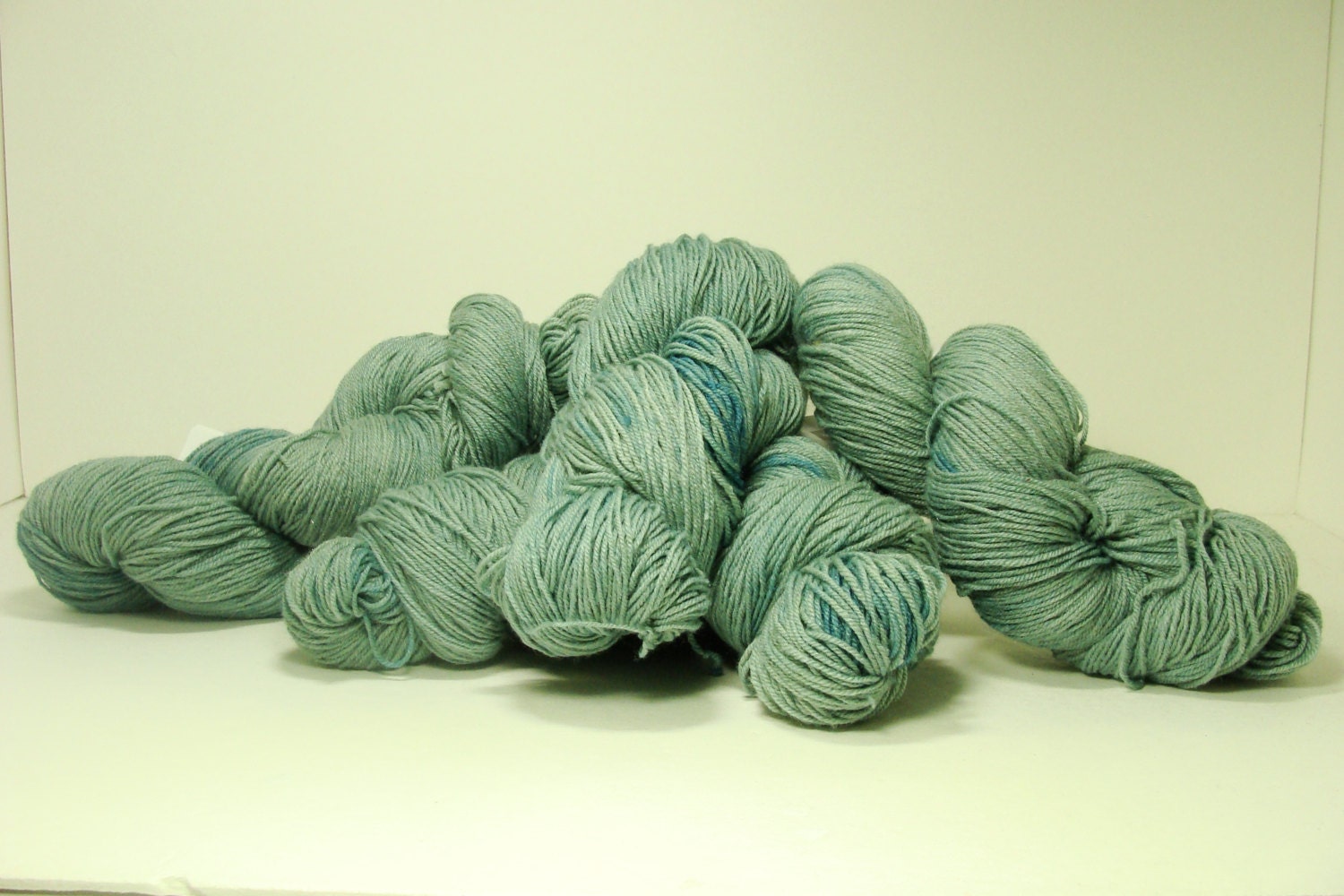 SALE A Fun Sparkly Yarn in a Light Fresh Light Blue Fingering Weight Loads of Yards